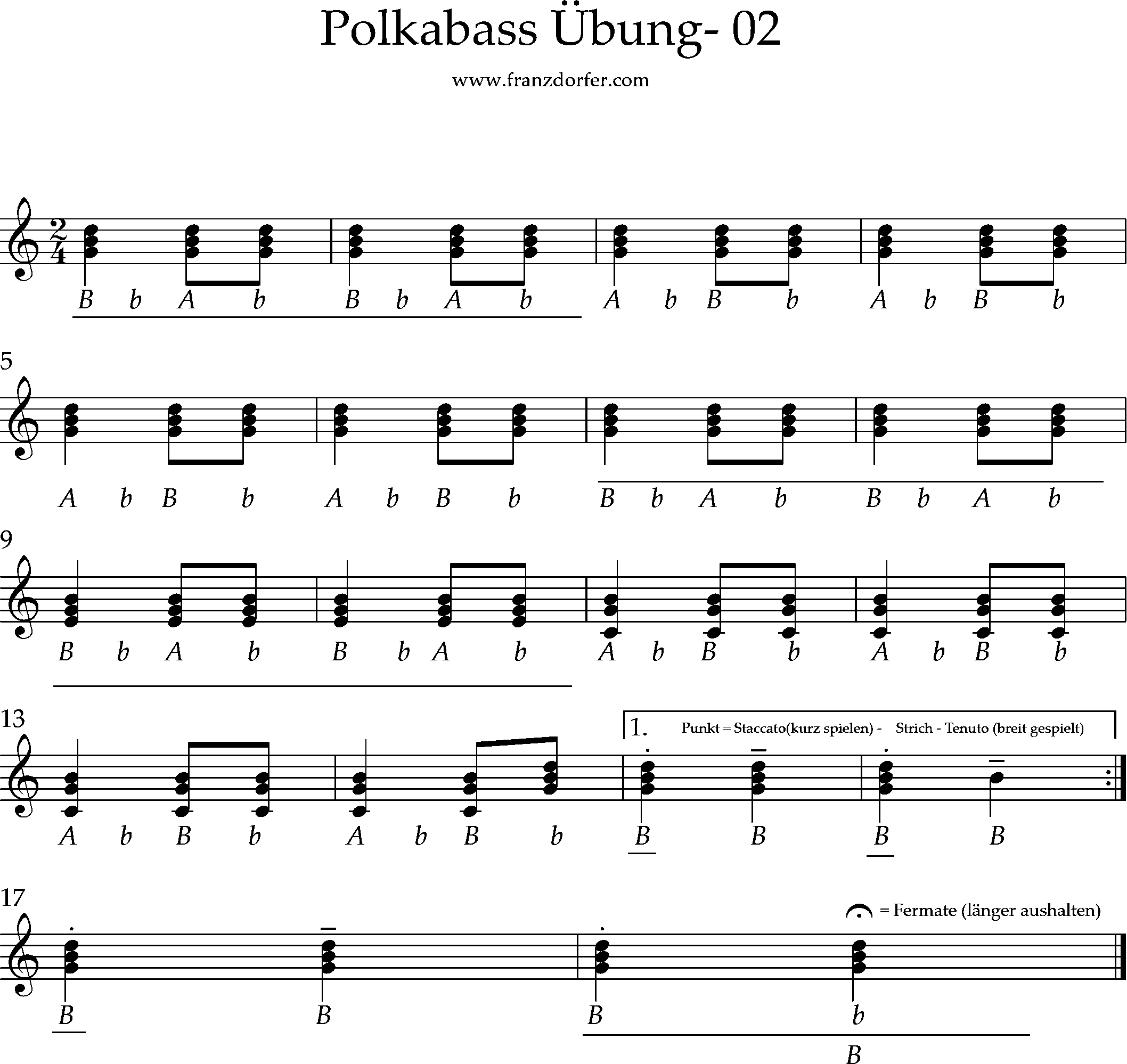 Steirische lernen, Polkabass übung 2